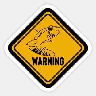 SHARK SURFING WARNING - funny summmer edition 2 Sticker